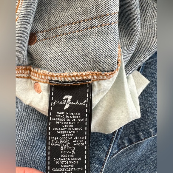 7 For All Mankind Blue Straight Leg Jeans Womens - Picture 12 of 12